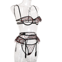 Ensemble de lingerie sexy en dentelle transparente pour femmes matures, vêtements de nuit chauds 2022, lingerie érotique en 3 pièces, soutien-gorge et culottes