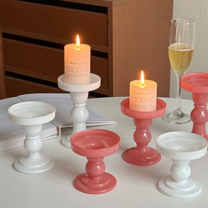 Porte-bougie <span class=keywords><strong>en</strong></span> <span class=keywords><strong>verre</strong></span> vintage français <span class=keywords><strong>en</strong></span> forme de colonne romaine, pulvérisation givrée, centre de table de mariage, accessoire de photographie, décoration de table de café, Pâques - Product Image 2