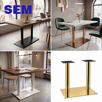 Pieds de meubles de luxe en gros SEM, pieds de table cylindriques en acier, base de table à manger ou de café, pieds de table en métal colonne romaine