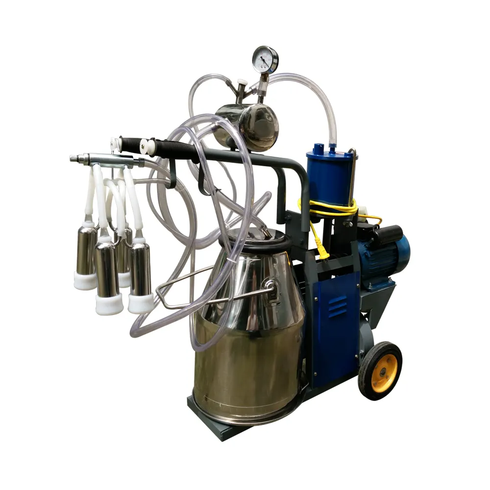 Double Heads Hose With Restriction Valve Cow Goat Sheep Electric Milking Machine Pulsation Vacuum Pump Milker