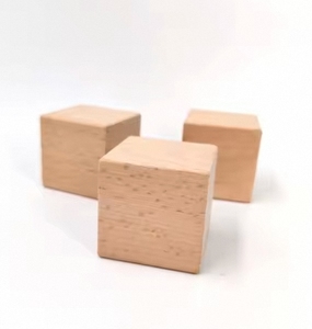 Décoration - Cubes de bois de 4 cm, blocs de bois de hêtre bien polis, blocs de bois naturel Echo, blocs de construction DIY - Product Image 2