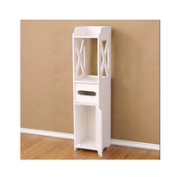 Étagère de rangement moderne en PVC imperméable pour salle de bain et salon Armoire haute en acier avec montage en coin Organisateur peu encombrant