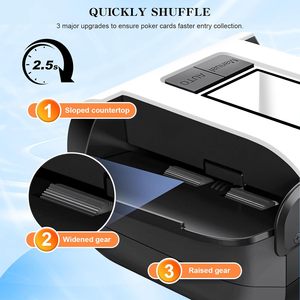 Kpaw X1 Mélangeur de cartes automatique à 2 jeux, alimenté par batterie, durable, écologique, pour poker, blackjack, Texas Hold'em, <span class=keywords><strong>Skip</strong></span>-<span class=keywords><strong>Bo</strong></span> - 4,6 étoiles - Product Image 3