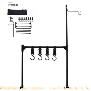 Support de rangement pliable en alliage d'aluminium pour l'extérieur, avec crochets, pour le camping, les pique-niques et les ustensiles de table - Product Image 3