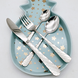 Juego de comedor de mesa chapado en oro de alta calidad Cubiertos de cobre de cubiertos de acero inoxidable - Product Image 3