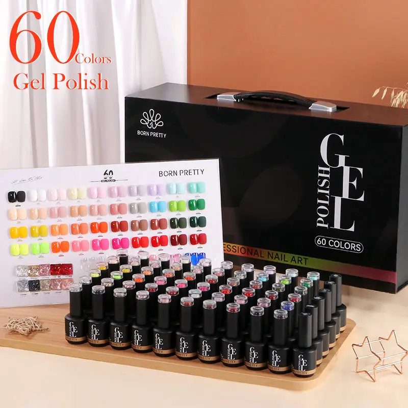 Nata bella 60 colori professionale resina Gel UV Kit per unghie 15ml di lunga durata smalto per unghie Set scatola per salone forniture per unghie