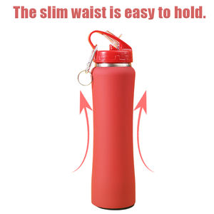 Bouteille d'eau à double paroi sous vide avec logo personnalisé bouteille de boisson sportive en acier inoxydable bouteilles d'eau isolées avec paille - Product Image 5