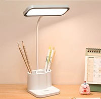 Lampe de bureau à LED avec porte-stylo, lampe de bureau rechargeable, lampe de bureau pour étudiants, lampe de bureau pour dortoir, lampe de chevet