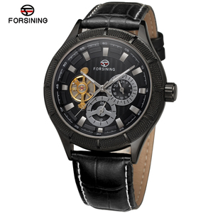 Reloj de Pulsera para Hombre 566, Totalmente Automático, Analógico, Resistente al Agua, con Reserva de Marcha, Alarma y Correa de Cuero - Product Image 6