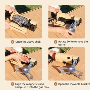 Estufa de <span class=keywords><strong>Gas</strong></span> de <span class=keywords><strong>cocina</strong></span> portátil plegable para acampar al aire libre Estufa de cartucho de fuego alto - Product Image 3