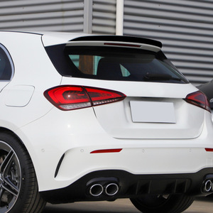 Mercedes-Benz A-Class W177 Rear <b>Trunk</b> Spoiler Piano <b>Black</b> Carbon Fiber Texture ABS Ducktail Roof Lip 2018+ - Product Image 2