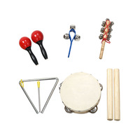 Children's Education 1 Set Mini Plastic/Metal 6-Piece Percussion Music Band Full Set Instruments