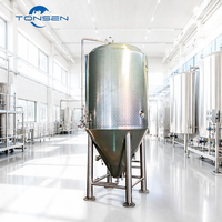 Fermenteur de bière à double enveloppe Tonsen grande capacité 2000L 5000L 10000L, cuve de fermentation conique pour ligne de production de brasserie