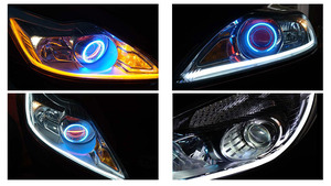 Tuyau flexible de 60 cm x 45 cm, double couleur blanc ambre bleu, clignotant séquentiel, bande LED DRL - Product Image 6