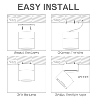 Spot lumineux LED pliable tricolore, 7/10/15W, lampe de plafond en aluminium à montage en surface, éclairage intérieur pour salon et chambre à coucher