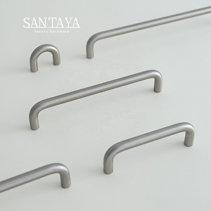 Santaya Solid Brushed Nickel Brass Brushed Kitchen Cabinet U-Shaped Long Handle 500mm Furniture Wardrobe Drawer <strong>Knob</strong> - Product Image 1