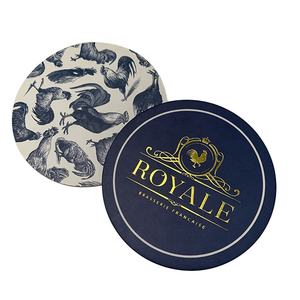 ที่รองแก้วกระดาษใส่กาแฟเบียร์แบบกลมที่รองแก้วกระดาษสำหรับโรงแรมทำจากกระดาษแข็งพิมพ์โลโก้ได้ตามต้องการ - Product Image 2