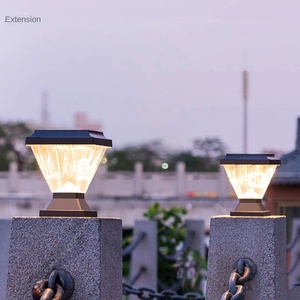 Lampada da giardino solare esterna impermeabile IP65 colonna esterna Post pilastro lampada per cortile & Villa cancello - Product Image 3