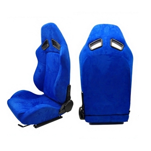 Sièges baquet de course universels en suède bleu pour voiture, fabrication chinoise, à prix abordable, avec rails à double verrouillage, vente chaude - Product Image 1