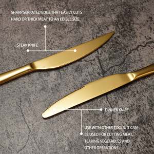 Gran oferta, juego de cuchara y tenedor de cuchillo de lujo para restaurante, 6 uds., cubiertos de plata, juego de cubiertos de acero inoxidable - Product Image 3