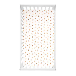 Breathable Newborn Baby Muslin Crib Sheets Soft Muslin Cotton Baby Crib Fitted Sheet