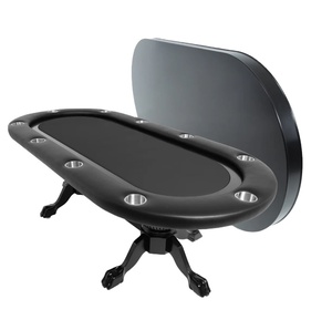 Nouvelle table de <span class=keywords><strong>poker</strong></span> ovale professionnelle de luxe moderne, table de casino en bois pour le Blackjack avec surface en feutre, 10 places, 8 joueurs - Product Image 1