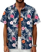 Chemise hawaïenne décontractée pour homme, été, plage, boutons, manches courtes, Luau Aloha, motif floral, tenue de croisière, vacances, style tropical 2025