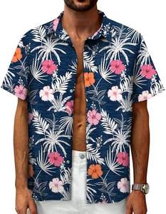 Camisa Hawaiana Casual para Hombre, Estilo Tropical 2025, Manga Corta con Botones, para Playa, Luau, <span class=keywords><strong>Aloha</strong></span>, Vacaciones, Crucero, con Estampado Floral - Product Image 2