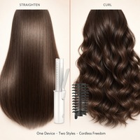 Catokan dan Pengeriting Rambut Tanpa Kabel 2 in 1 dengan Baterai 7000mAh