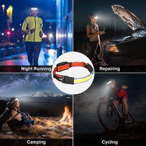 LINLI lampe frontale Rechargeable COB bande de projecteur LED bandeau lampe frontale pour l'extérieur avertissement d'urgence course Camping - Product Image 6