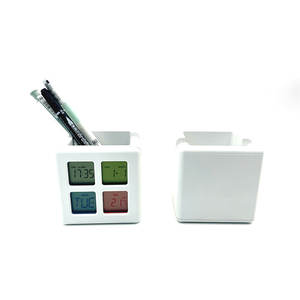 Orologio da Scrivania Elettronico Personalizzato con Calendario Perpetuo, Radio e Supporto Magnetico per Telefono in Resina, Colori Personalizzabili - Product Image 6