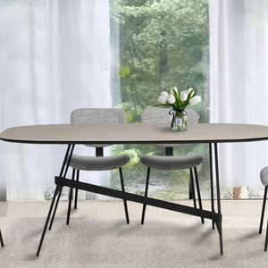 180cm Kích thước nhà máy thấp moq sang trọng bàn ăn <span class=keywords><strong>6</strong></span> chỗ ngồi khung kim loại bàn ăn - Product Image 1