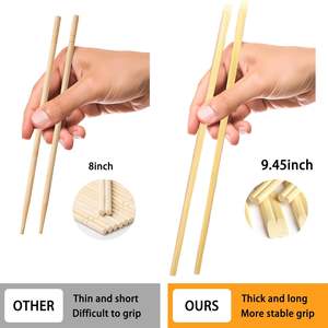 Palillos de bambú desechables de 9 pulgadas Sushi Hashi envuelto en papel rojo para bodas, fiestas, cenas privadas y públicas - Product Image 4