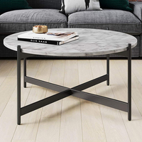 Table basse ronde en marbre blanc moderne en chêne pour la maison, salon, meubles de maison, meubles japonais KD nordiques, panneau en bois, panneau