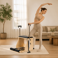 Chaise de Pilates portable Wunda avec cadre en bois d'érable pour l'entraînement de force, de flexibilité et d'équilibre, équipement d'exercice à domicile