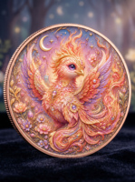 Pièce de monnaie 5 oz en cuivre pur 999, animaux enchantés, haute relief, peinte à la main, édition anti-UV, pour collectionneurs, animaux mignons