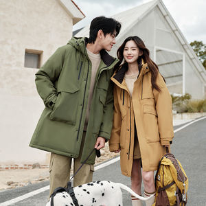 Nouvelle arrivée, veste d'hiver pour femmes, <span class=keywords><strong>longue</strong></span>, en molleton, vert armée, coupe-vent, imperméable, à <span class=keywords><strong>capuche</strong></span>, avec grandes poches - Product Image 3