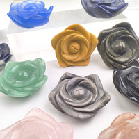 Fournisseur mondial de sculptures manuelles en cristal poli, rose quartz, multi-matériaux, sculptures florales pour souvenirs