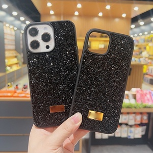Coque de téléphone avec décoration pailletée et étiquette métallique, protection 2 en 1, Fundas Para Celular pour iPhone 15 14 13 Samsung S22 Xiaomi - Product Image 5