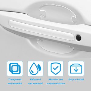 Universal 8 piezas transparente coche espejo puerta cuenco manija pegatinas protectoras transparente coche Exterior pegatinas protectoras para coches - Product Image 2