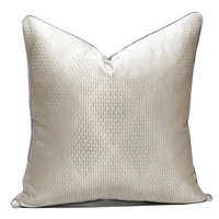 Housse de coussin carrée jacquard moderne de luxe, motif classique très tendance, gris argenté, 45x45cm 50x50cm