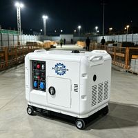 Groupes électrogènes diesel portables silencieux haute efficacité 5KW 8KW 10KW 12KW 15KW monophasés/triphasés pour chantier de construction