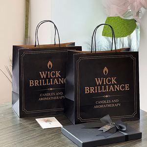 Custom Biodegradable Black Kraft Paper Bags With Handle Custom Take Out to Go Takeaway Fast Food Packaging Restaurant Paper Bags - Product Image 6