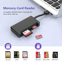 Lector de tarjetas dos en uno 2 en 1 para tarjeta de memoria TF SD compatible con PC, portátil, cámara, uso de instalación externa