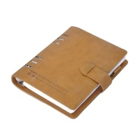 Carnet de notes A5 en cuir PU avec logo personnalisé, couverture rigide, pages lignées colorées, carnet de notes pour journal et reliure à coudre