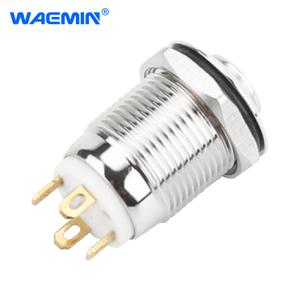 IP65กันน้ำ12มม. สูงปุ่มกดสวิตช์สแตนเลสรีเซ็ตตัวเองด้วยไฟสูงสุดในปัจจุบัน3A แรงดันสูงสุด250V - Product Image 4