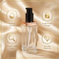 Pompe de luxe de haute qualité en or rose avec flacon en verre dégradé vert pour les lotions, sérums et fonds de teint liquides 30ML