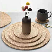 Napperons de paille non toxiques faits à la main tapis de Table en fibre de lin naturel pour la maison mariage ou fête décor forme ovale
