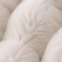Jeté d'hiver chaud et luxueux en fausse fourrure de lapin 3D imprimée double face, 100 % polyester, écologique, jacquard épais