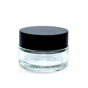 5ml Thick Black Glass Cube Containers Cosmetic Wax Jars 50g container bottle for oil